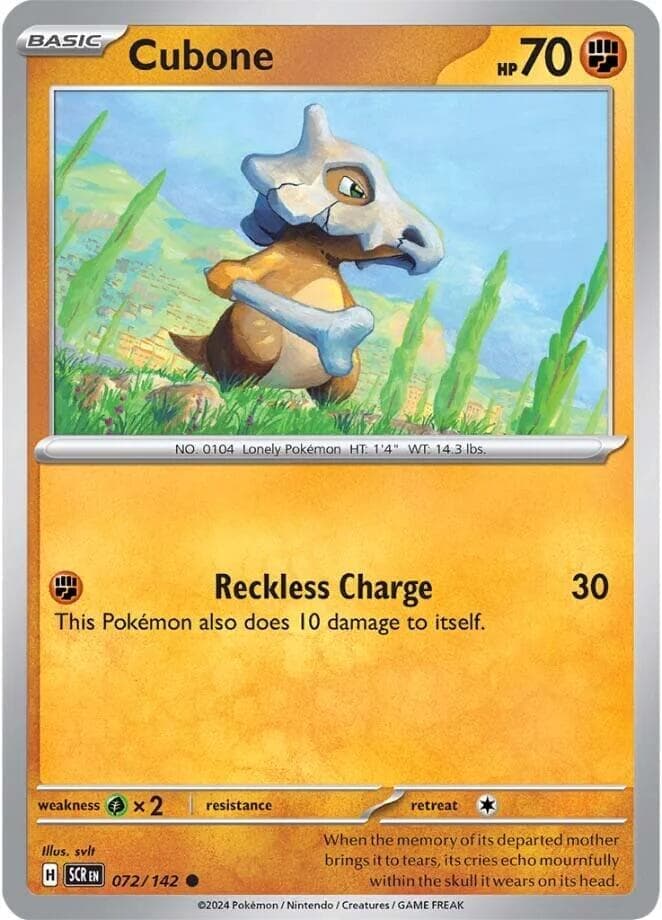 Cubone 072- SV07 Stellar Crown Reverse Holofoil