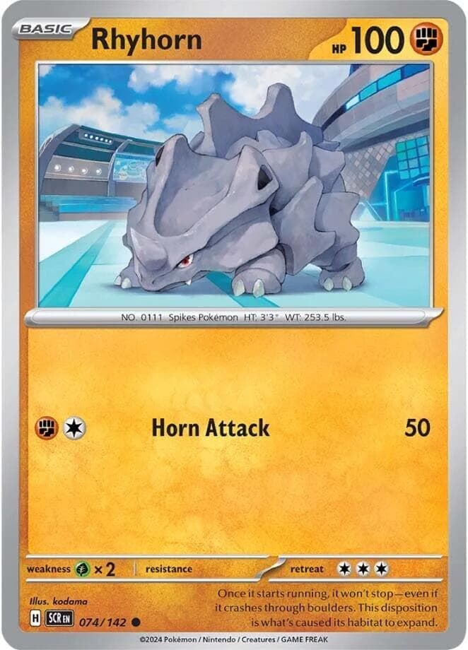 Rhyhorn 074- SV07 Stellar Crown Reverse Holofoil