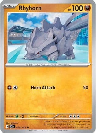 Rhyhorn 074- SV07 Stellar Crown Reverse Holofoil