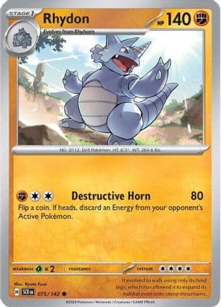 Rhydon 075- SV07 Stellar Crown Reverse Holofoil