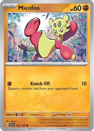 Mienfoo 083- SV07 Stellar Crown Reverse Holofoil