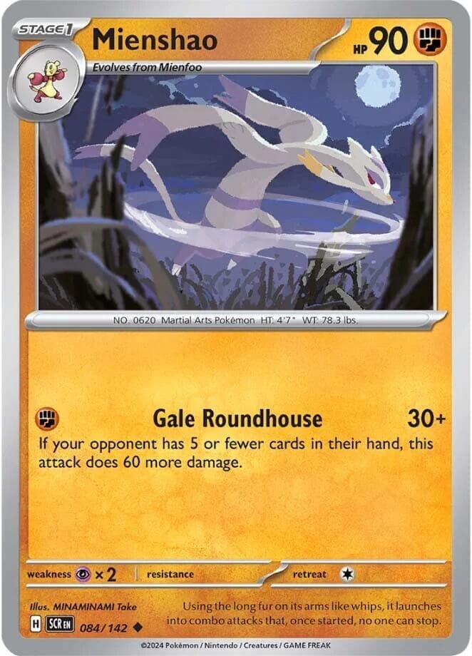 Mienshao 084- SV07 Stellar Crown Reverse Holofoil