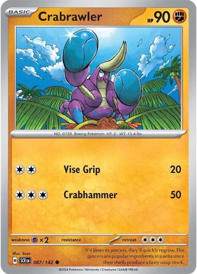 Crabrawler 087- SV07 Stellar Crown Reverse Holofoil
