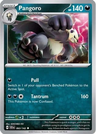Pangoro 093- SV07 Stellar Crown Reverse Holofoil