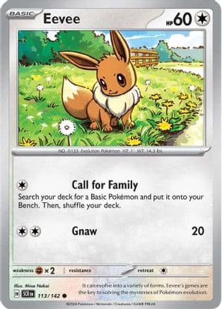 Eevee 113- SV07 Stellar Crown Reverse Holofoil