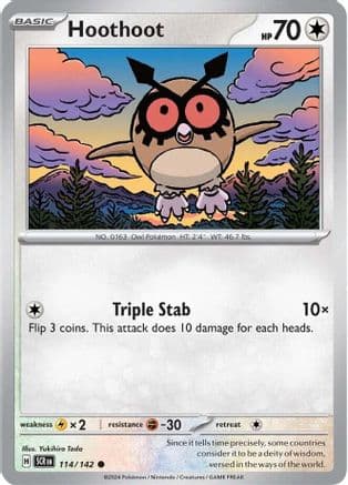 Hoothoot 114- SV07 Stellar Crown Reverse Holofoil