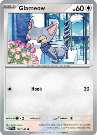 Glameow 116- SV07 Stellar Crown Reverse Holofoil