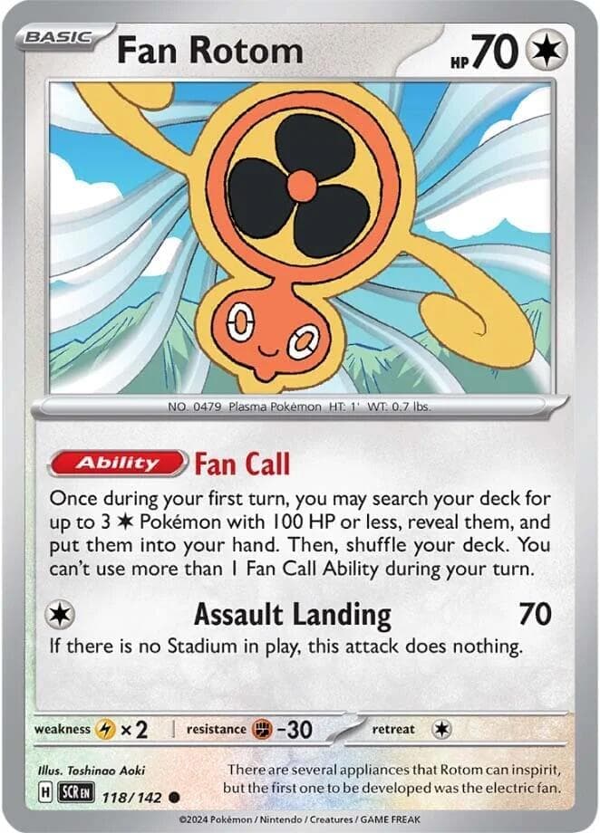 Fan Rotom 118- SV07 Stellar Crown Reverse Holofoil
