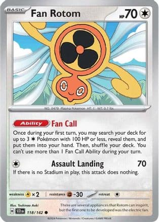 Fan Rotom 118- SV07 Stellar Crown Reverse Holofoil