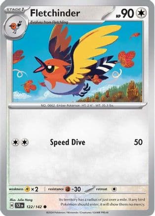 Fletchinder 122- SV07 Stellar Crown Reverse Holofoil