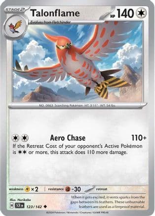 Talonflame 123- SV07 Stellar Crown Reverse Holofoil