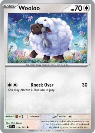 Wooloo 124- SV07 Stellar Crown Reverse Holofoil