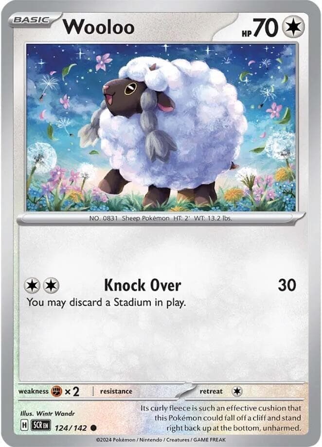 Wooloo 124- SV07 Stellar Crown Reverse Holofoil