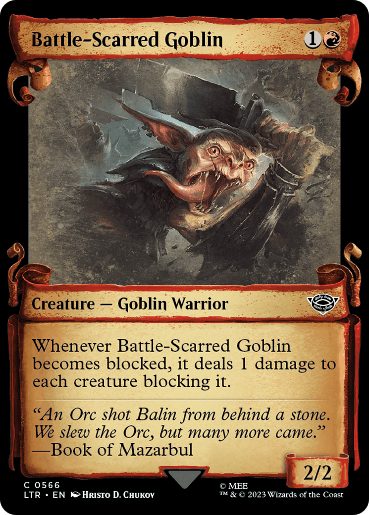 Battle-Scarred Goblin [The Lord of the Rings: Tales of Middle-Earth Showcase Scrolls] Foil