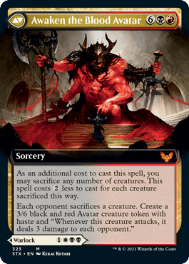 Extus, Oriq Overlord // Awaken the Blood Avatar (Extended Art) [Strixhaven: School of Mages] Foil