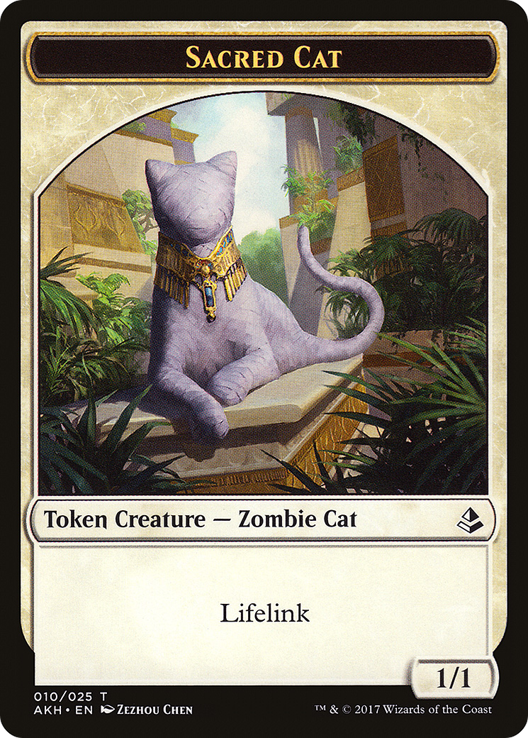 Sacred Cat (010) [Amonkhet Tokens]  Foil