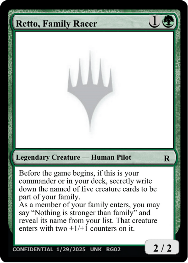 Retto, Family Racer |  () [Un-Known Event Playtest Cards]