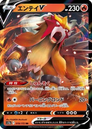 Entei V - 019/172 (Japanese) - S12a VSTAR Universe Holofoil