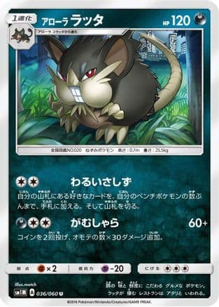 Alolan Raticate (036/060) (Japanese) - SM1M Collection Moon