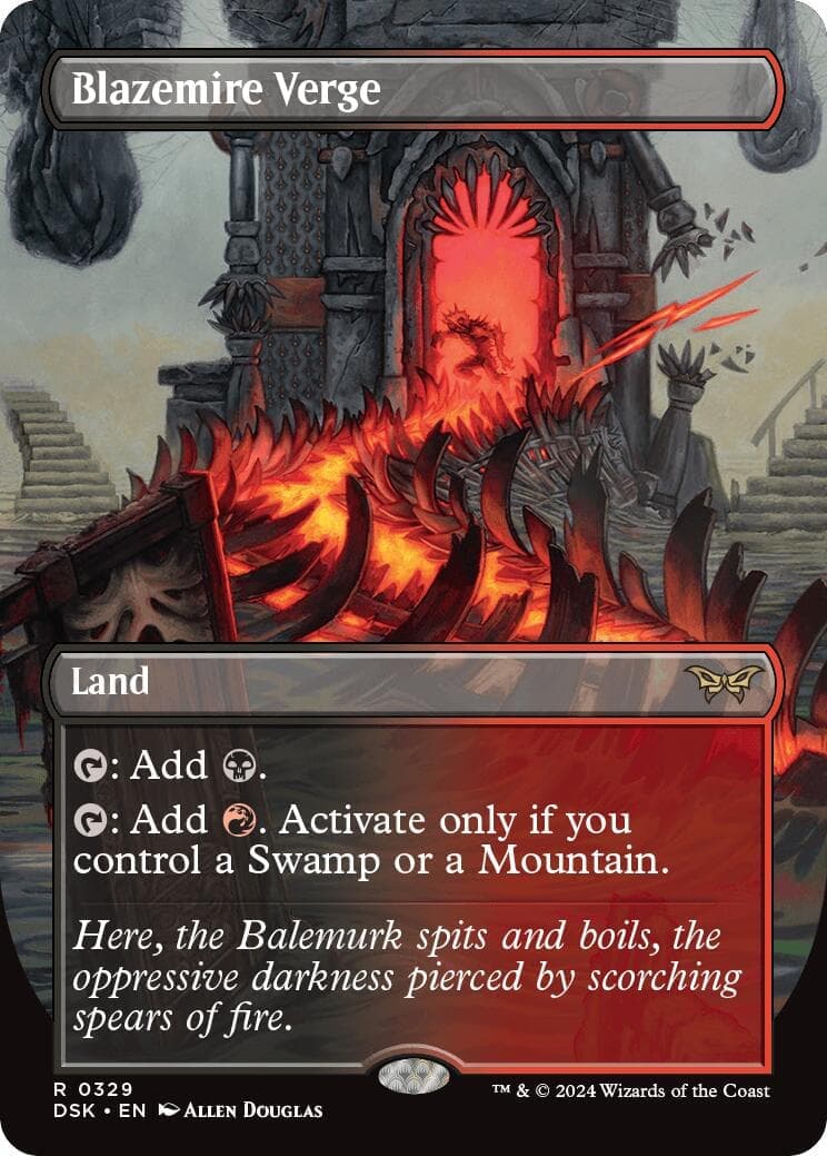 Blazemire Verge (Borderless) [Duskmourn: House of Horror] Foil