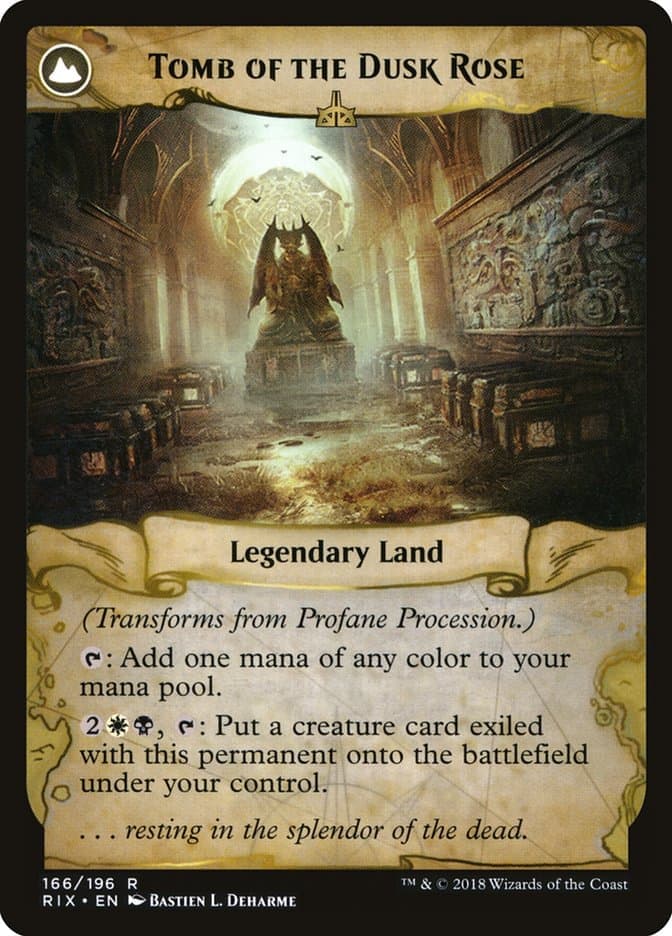 Profane Procession // Tomb of the Dusk Rose [Rivals of Ixalan] Foil