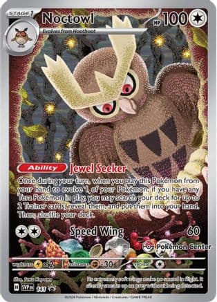 Noctowl (Pokemon Center Exclusive) 141- SV Scarlet & Violet Promo Cards Holofoil