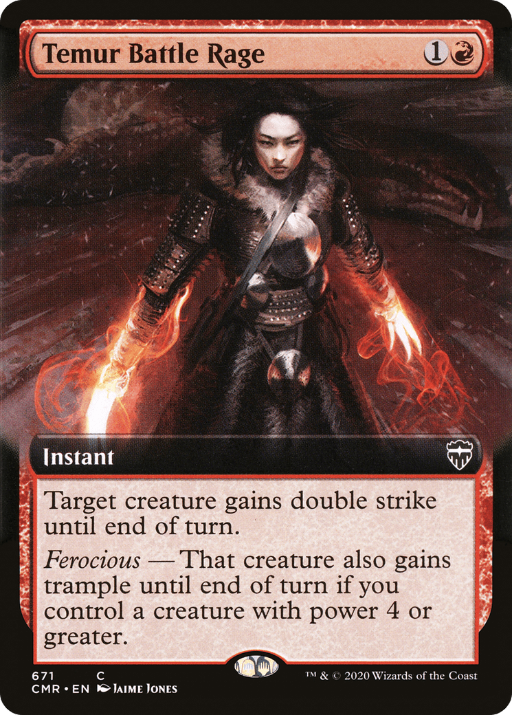 Temur Battle Rage (Extended Art) [Commander Legends] Foil