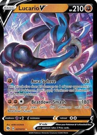 Lucario V (Non-Holo) 027/073 - Deck Exclusives