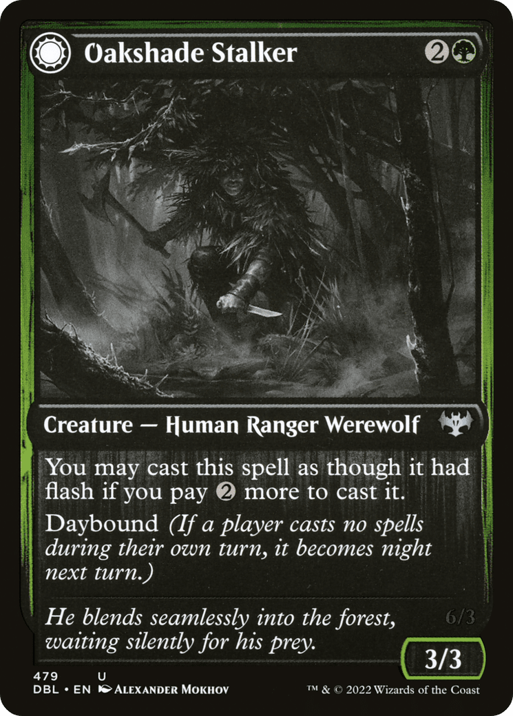 Oakshade Stalker // Moonlit Ambusher [Innistrad: Double Feature] Foil