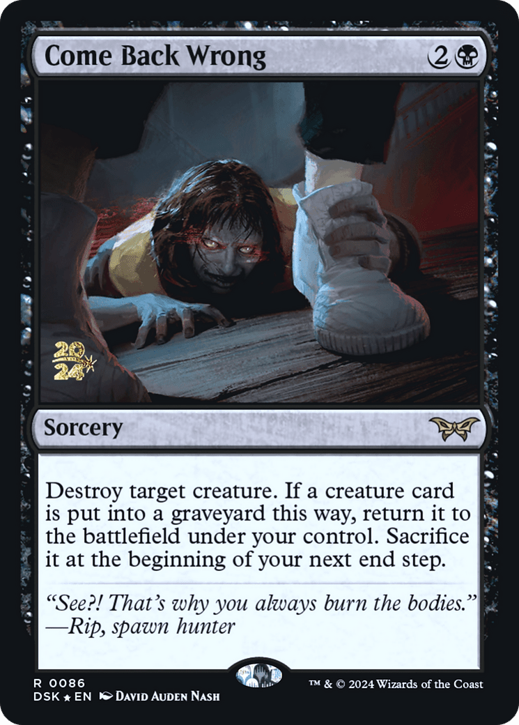 Come Back Wrong (0086) [Duskmourn: House of Horror Prerelease Promos]