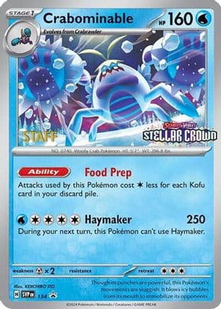 Crabominable (Prerelease) [Staff] 134  - Reverse Holofoil SV Scarlet & Violet Promo Cards - Promo