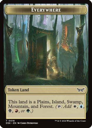 Everywhere // Copy Double-Sided Token |  Foil (16 // 1) [Duskmourn: House of Horror]