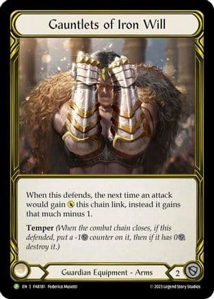 Gauntlets of Iron Will - FAB181 (FAB181) - Flesh and Blood: Promo Cards