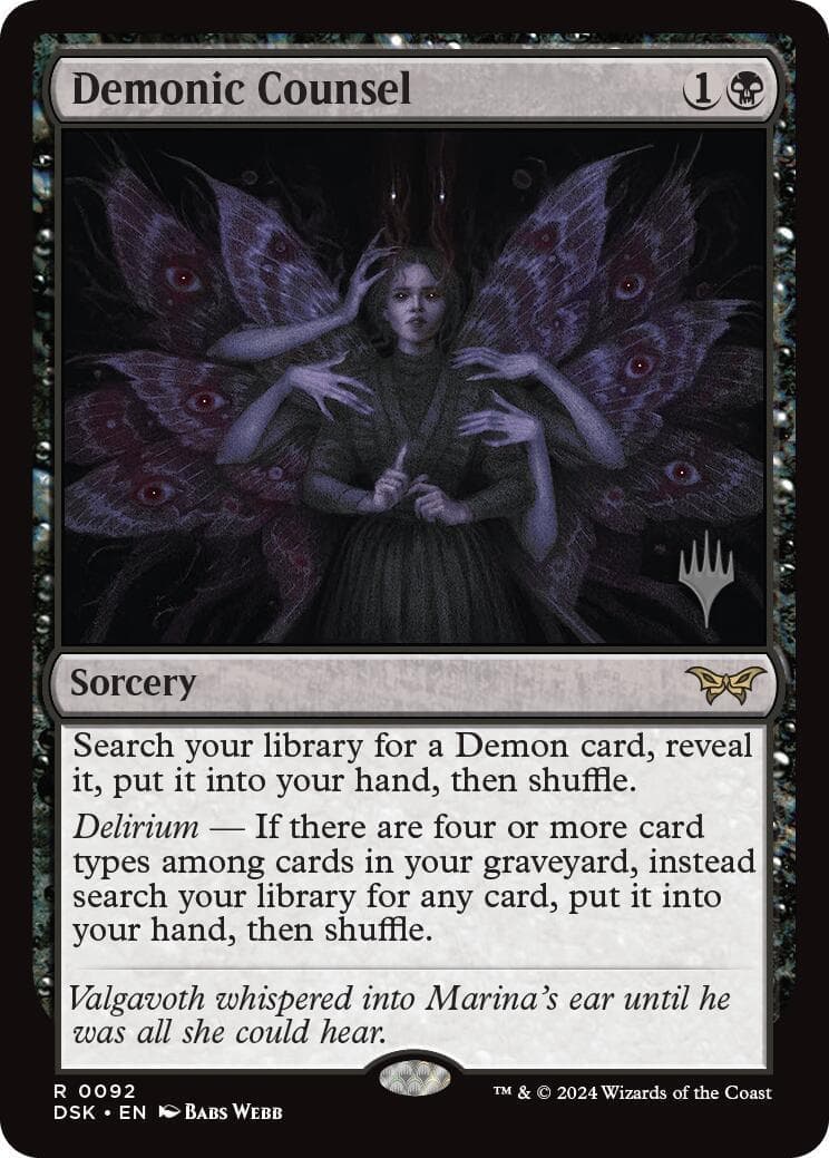 Demonic Counsel [Duskmourn: House of Horror Promos] Foil