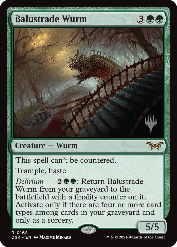 Balustrade Wurm [Duskmourn: House of Horror Promos] Foil