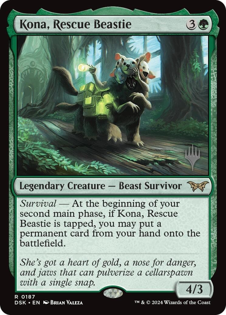 Kona, Rescue Beastie (0187) [Duskmourn: House of Horror Promos] Foil
