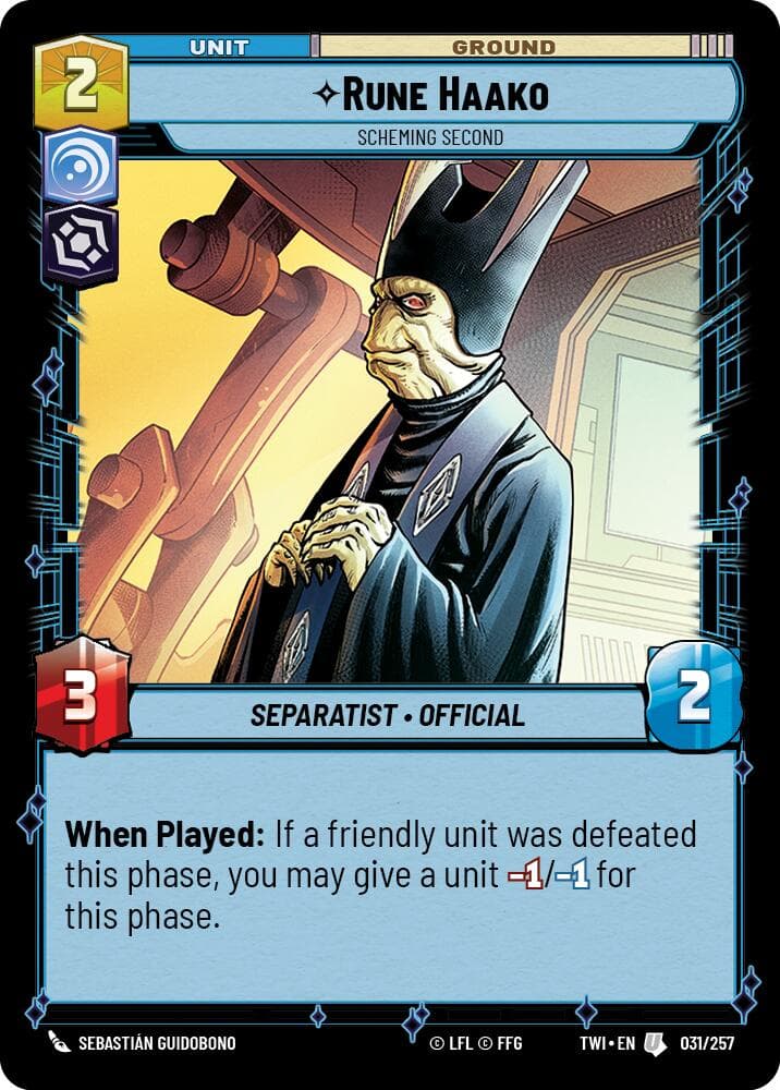 Rune Haako - Scheming Second |  (031/257)  [Twilight of the Republic]