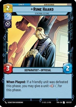 Rune Haako - Scheming Second | Foil (031/257)  [Twilight of the Republic]