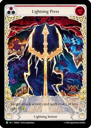 Lightning Press (Red) (Extended Art) - FAB262 (FAB262) - Flesh and Blood: Promo Cards Rainbow Foil