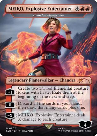 MEIKO, Explosive Entertainer - Chandra, Flamecaller (807) [Secret Lair Drop Series]