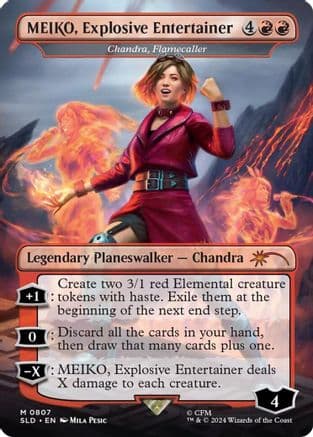 MEIKO, Explosive Entertainer - Chandra, Flamecaller (807) [Secret Lair Drop Series]