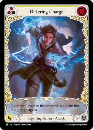 Flittering Charge (Yellow) (Extended Art) (LGS338) - Flesh and Blood: Promo Cards Rainbow Foil