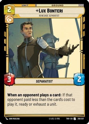 Lux Bonteri - Renegade Separatist |  (210/257)  [Twilight of the Republic]