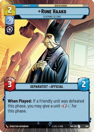 Rune Haako - Scheming Second (Hyperspace) | Foil (304)  [Twilight of the Republic]