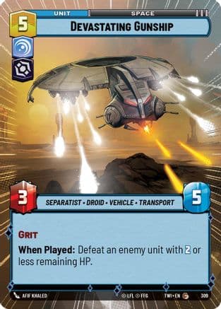 Devastating Gunship (Hyperspace) | Foil (309)  [Twilight of the Republic]