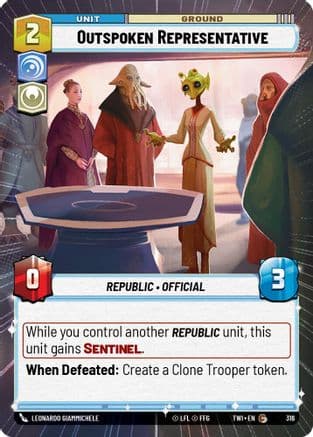 Outspoken Representative (Hyperspace) | Foil (316)  [Twilight of the Republic]