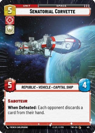Senatorial Corvette (Hyperspace) | Foil (415)  [Twilight of the Republic]