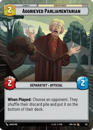 Aggrieved Parliamentarian (Hyperspace) | Foil (512)  [Twilight of the Republic]