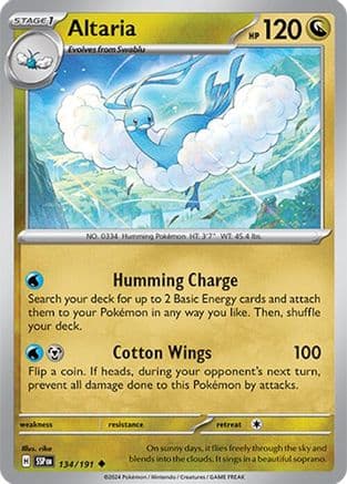 Altaria 134  - Reverse Holofoil SV08 Surging Sparks - Uncommon