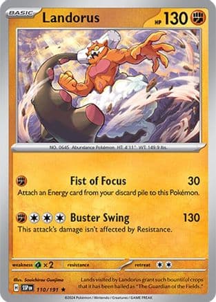 Landorus 110- SV08 Surging Sparks Reverse Holofoil